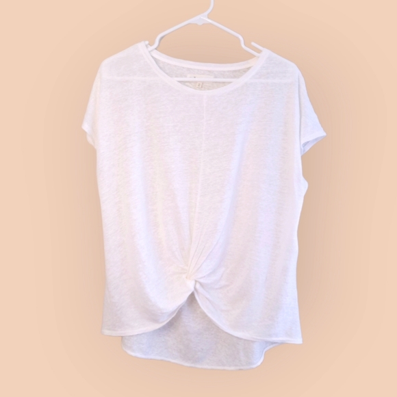Lou & Grey Tops - Lou and Grey White Linen Top with Knot Size M